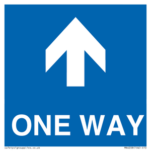 One way with up directional arrow